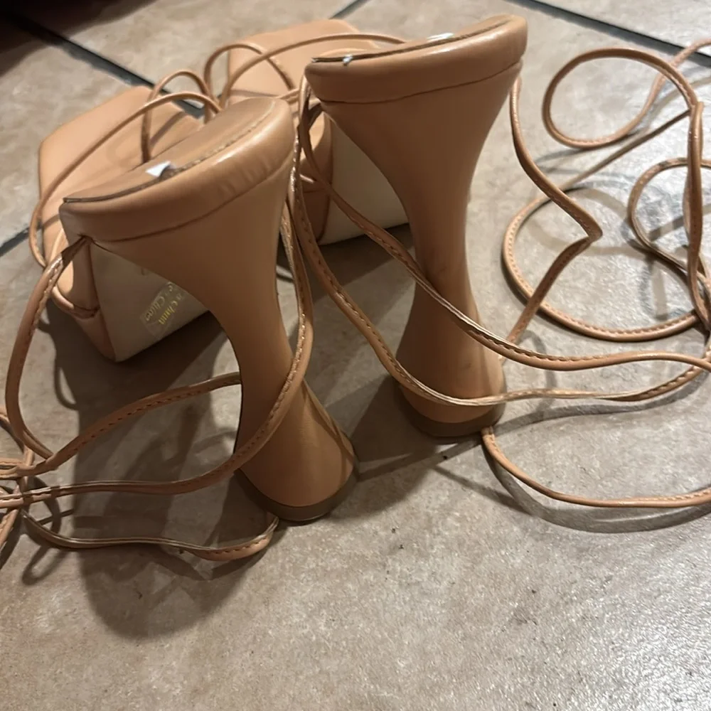 Jeffrey Campbell Platform Nude Lace Up Heels